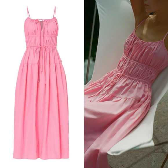 Ciao Lucia Dresses & Skirts - Ciao Lucia Pink Tiered Maxi Dress with Drawstring